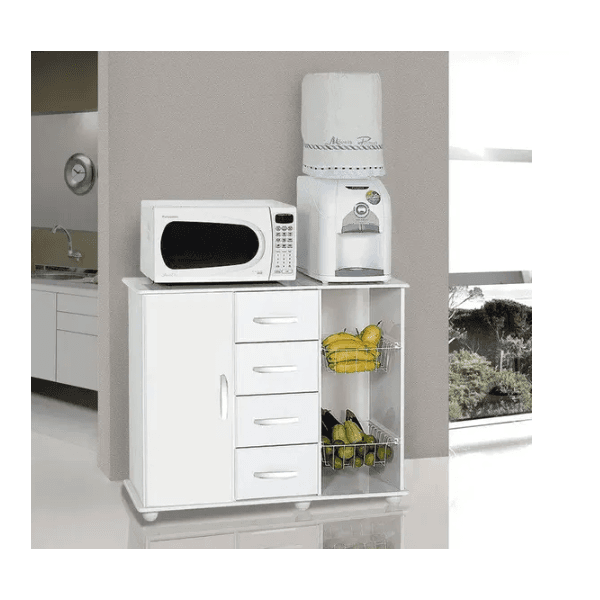 FRUTEIRA CAMILA 1 PORTA 4 GAVETAS BRANCO LUXO PRIMUS