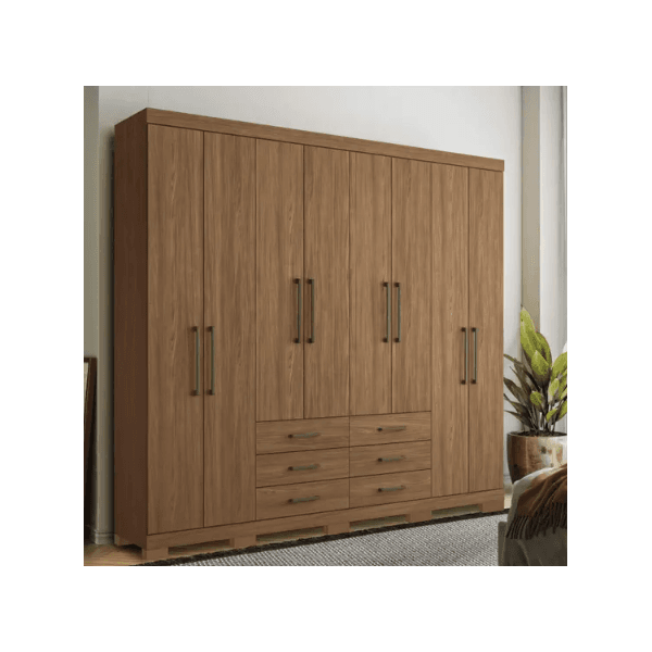 GUARDA ROUPA MASTER 8 PORTAS 6 GAVETAS C/PES JATOBA SANTOS ANDIRA