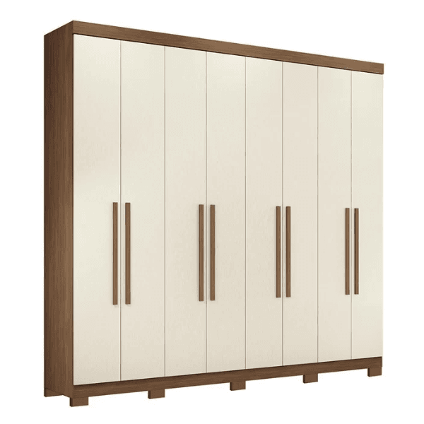 Guarda Roupa Master New 8 Portas Jatoba/Areia Santos Andira