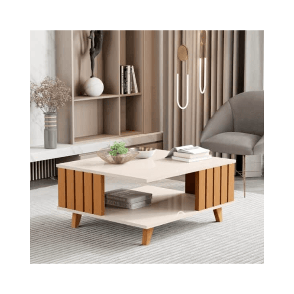 Mesa de Centro Açai Off white/Nature JB Bechara