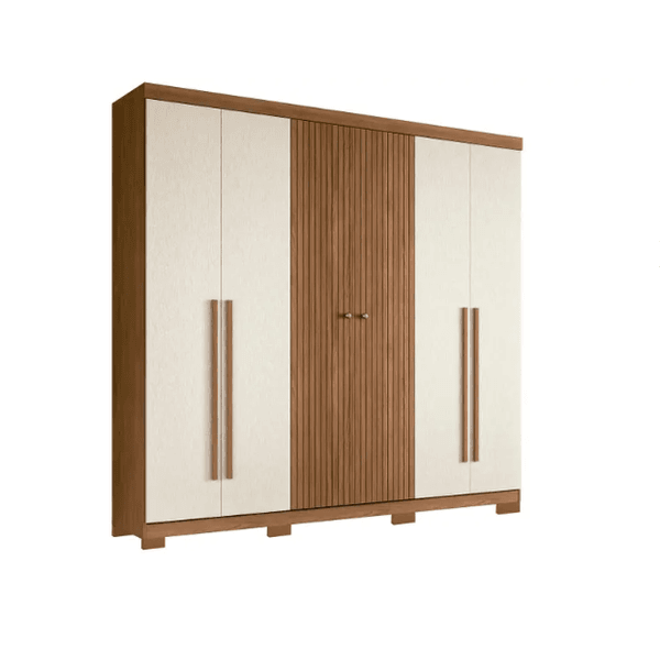 GUARDA ROUPA BURITI 6 PORTAS C/ PES JATOBA AREIA SANTOS ANDIRA