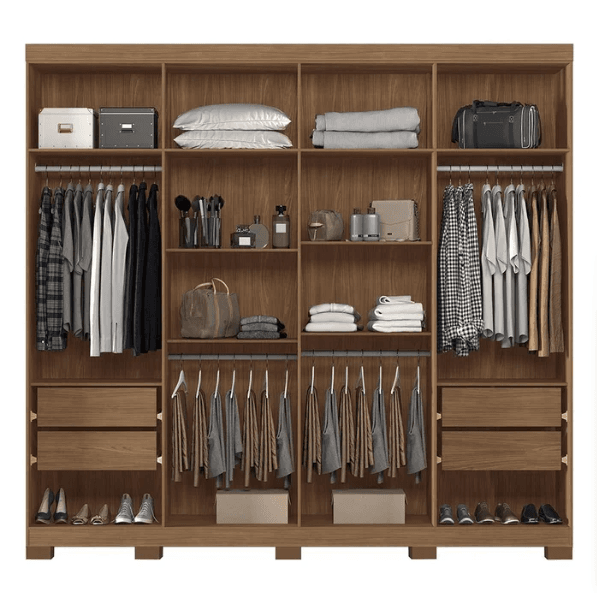 Guarda Roupa Master New 8 Portas Jatoba/Areia Santos Andira