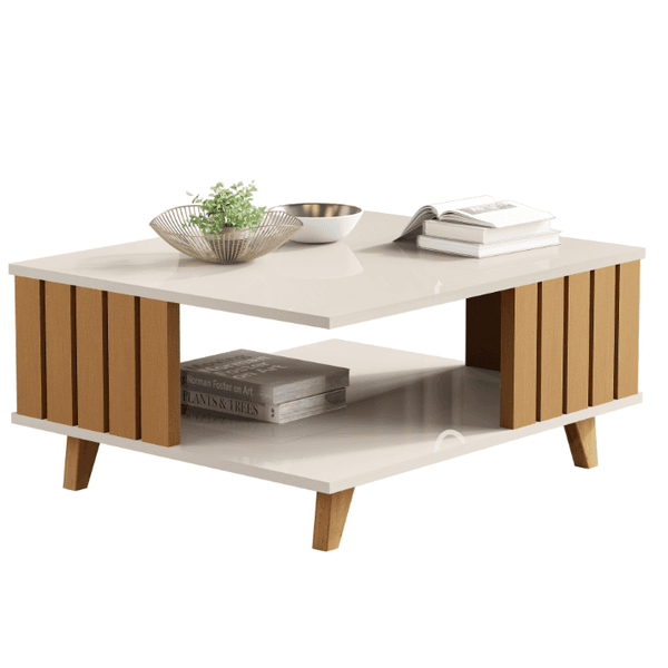 Mesa de Centro Açai Off white/Nature JB Bechara