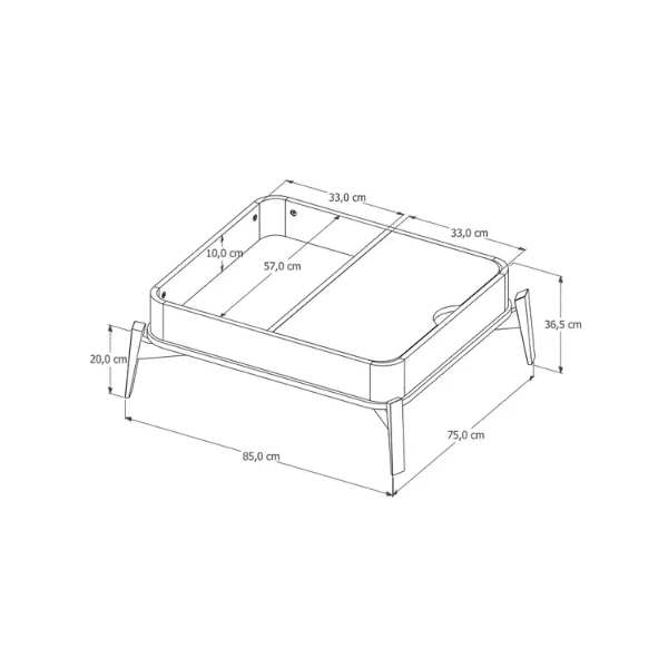Mesa de Centro Buriti com Pés em Madeira Maciça Off White/Nature JB Bechara