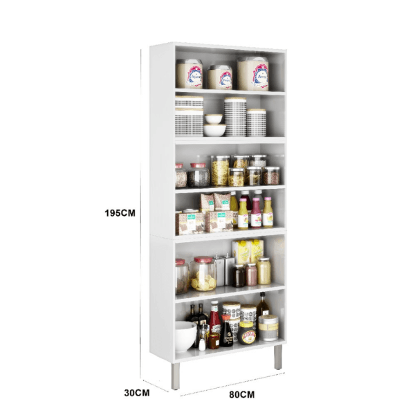 Paneleiro Tarsila IPLD80 com 6 Portas e 5 Prateleiras Branco Itatiaia 