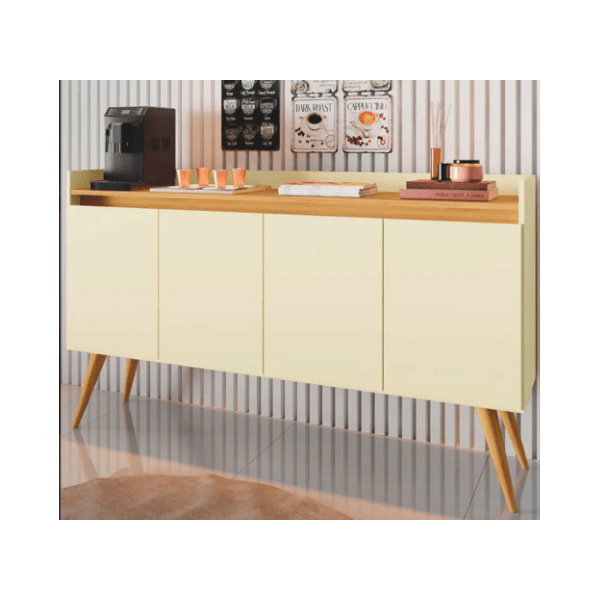 APARADOR BUFFET GOLD 4 PORTAS PEROLA/MEL M. PRIMUS