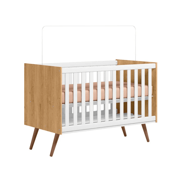 BERÇO MINI CAMA Q ENCANTO RETRO FREIJO/BRANCO QMOVI