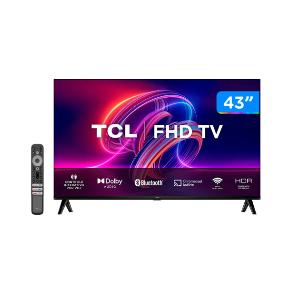 TV SMART TCL 43 FULL HD LED 43S5400A ANDROID - WI-FI BLUETOOTH GOOGLE ASSISTENTE 2 HDMI 1 USB BIVOLT