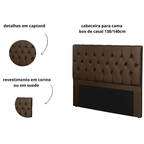 CABECEIRA CASAL 1,40 FIRENZE 703 CHOCOLATE BONAN