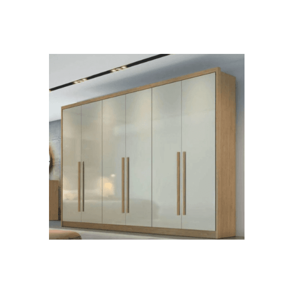 GUARDA ROUPA CASAL COIMBRA RIPADO 6 PORTAS 8 GAVETAS CAMARU / FENDI FOSCO – NOVO HORIZONTE