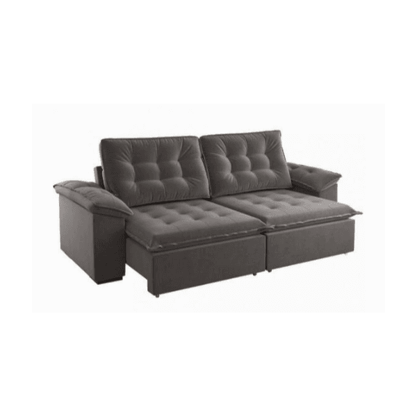 SOFÁ RETRATIL ZURICH 2,50 C/PILLOW K038 CINZA BIANCHI