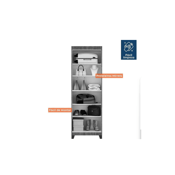 MULTIUSO ASTECA 2 PORTAS CINAMOMO OFF WHITE VALDE MOVEIS