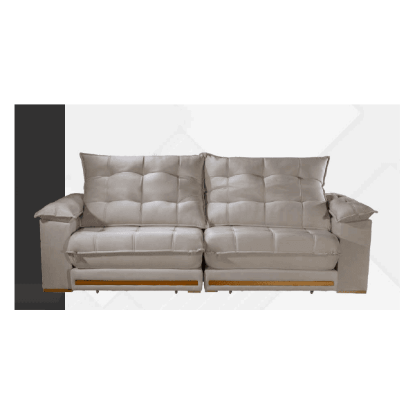 SOFA RET. BARCELONA 2,50 PILLOW 30CM TEC EXTRA 330 CINZA TEIXEIRA