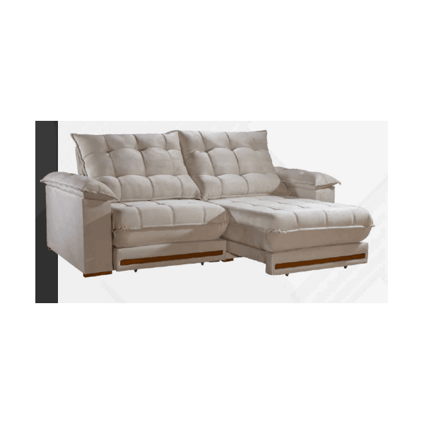 SOFA RET. BARCELONA 2,50 PILLOW 30CM TEC EXTRA 330 CINZA TEIXEIRA