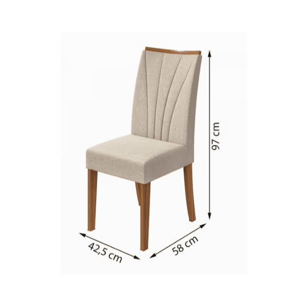 MESA 1,70 APOGEU TAMPO DE MDF/VIDRO C/6 CAD. ANIMALE BEGE - AMENDOA CLEAN LOPAS