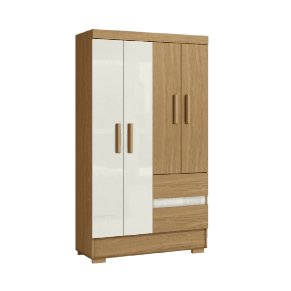 GUARDA ROUPA SOLTEIRO COIMBRA 4 PORTAS 2 GAVETAS ATACAMA/OFF WHITE - ARAMÓVEIS
