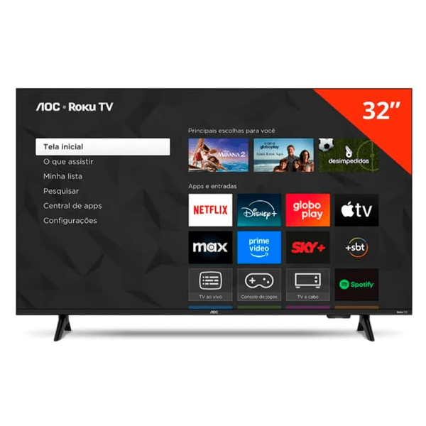 TV SMART 32" MULT ROKU TV HD 3 HDMI 2 USB COM ALEXA - TL052MOUT BIVOLT