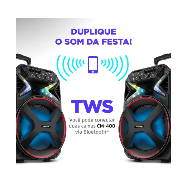 CAIXA DE SOM MONDIAL AMPLIFICADA CM-400 400W