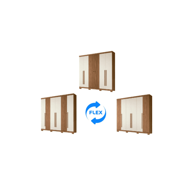 GUARDA ROUPA BURITI 6 PORTAS C/ PES JATOBA AREIA SANTOS ANDIRA