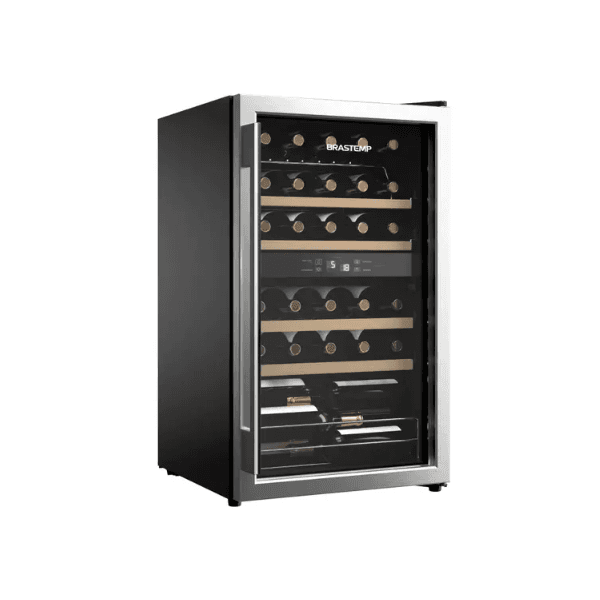 Adega Brastemp Dual Zone 33 Garrafas BZB33BE Inox Preta 110V