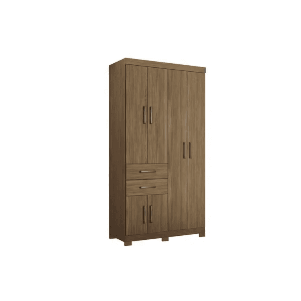 Guarda Roupa Solteiro Verona 6 Portas 2 Gavetas Jatoba Santos Andira