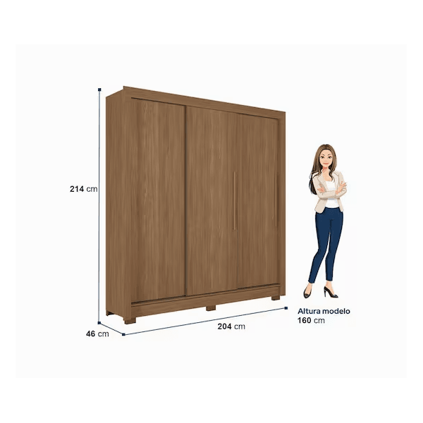 GUARDA ROUPA MARINGA 3 PORTAS CORRER JTB/JTB SANTOS ANDIRA