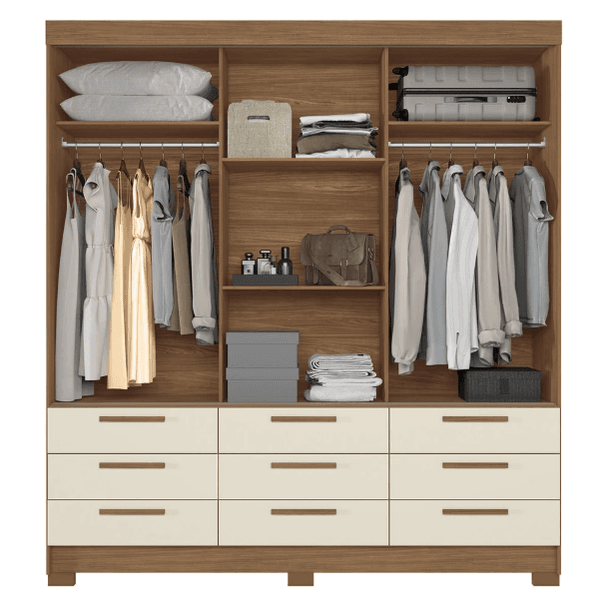 GUARDA ROUPA MORRETES 3.9 3 PORTAS 9 GAVETAS JTB/AREIA SANTOS ANDIRA