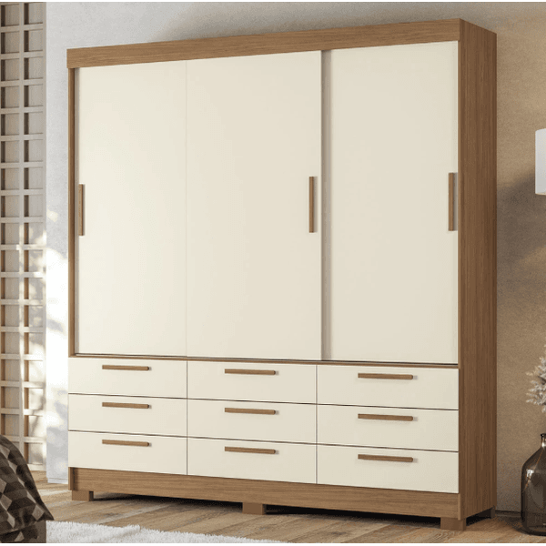 GUARDA ROUPA MORRETES 3.9 3 PORTAS 9 GAVETAS JTB/AREIA SANTOS ANDIRA