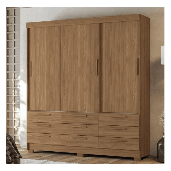 GUARDA ROUPA MORRETES 3.9 3 PORTAS 9 GAVETAS JTB/JTB SANTOS ANDIRA