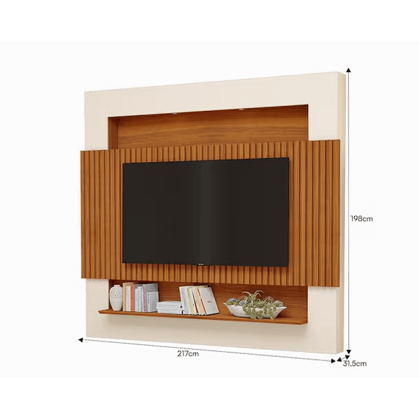 PAINEL MILAO MONTERREY RIVIERA RIPADO FREIJO/OFF WHITE - LUAPA MÓVEIS