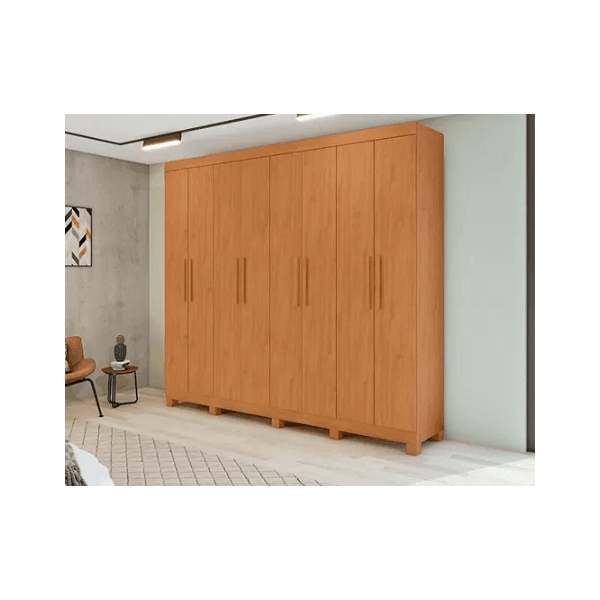 GUARDA ROUPA 8 PORTAS ANDARA SOFT C/PES PVC AMENDOA CLEAN LOPAS 