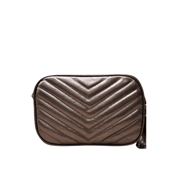 Bolsa Anna Couro Acia Metalizado
