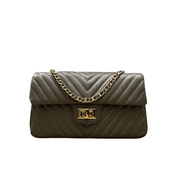 Bolsa Kiara Média Chevron Couro Fend
