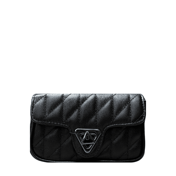 Bolsa Giulia Couro Preto 2.0 Com Ferragens Grafite