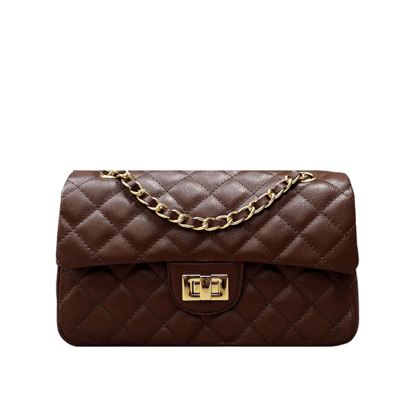 Bolsa Kiara Média Couro Marrom