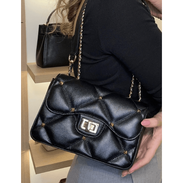 Bolsa Luiza 2.0 Couro Preto Spike