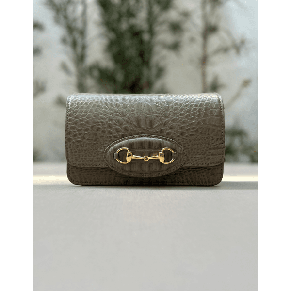 Bolsa Luna Couro Croco Fend