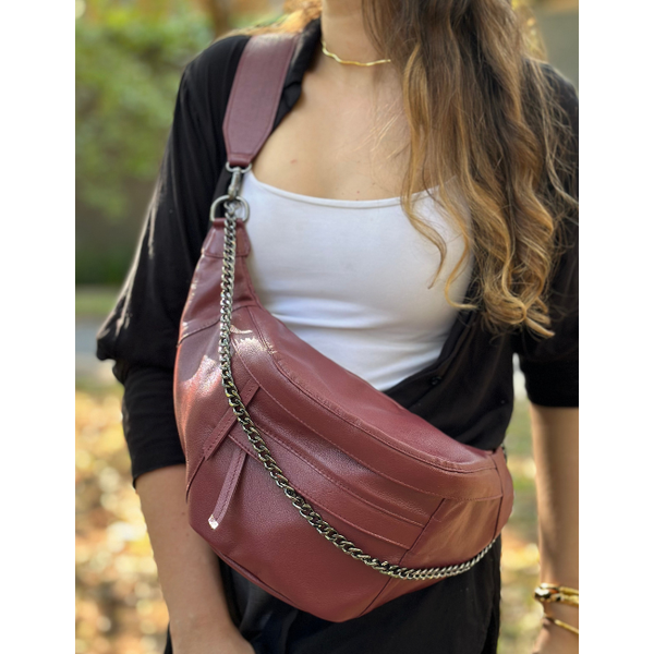 Pochete de Couro Alice Cabernet