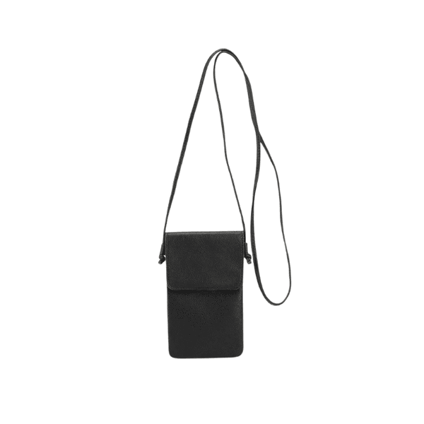 Porta Celular Couro Preto