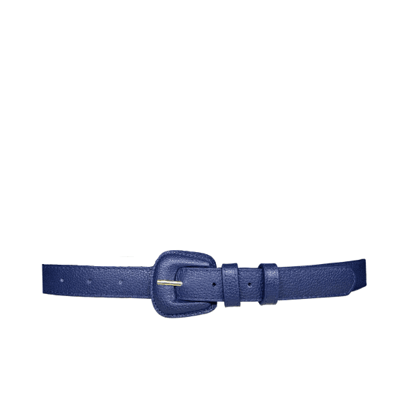 Cinto de Couro Ferrara Azul Marinho