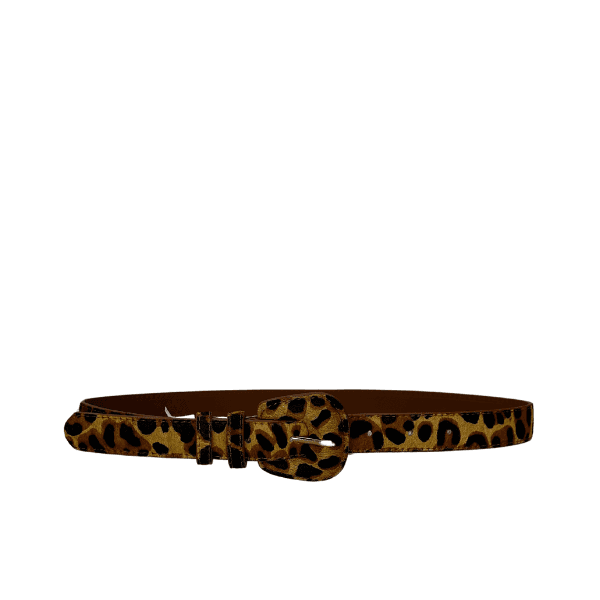 Cinto de Couro Ferrara Animal Print Onça