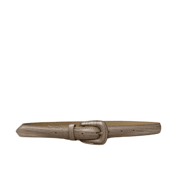 Cinto Pavia Couro Croco Nude