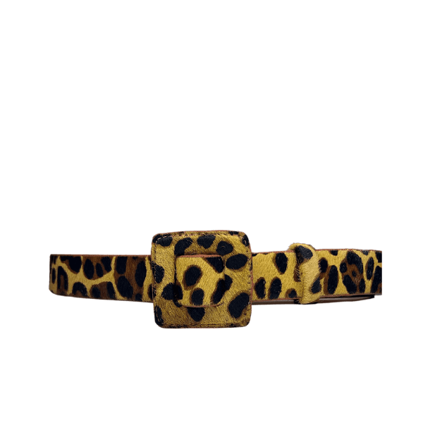 Cinto de Couro Turim Animal Print Onça