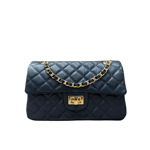 Bolsa Kiara Média Couro Azul Marinho