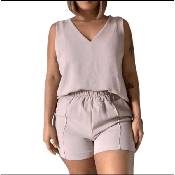 conjunto primaveril bege 