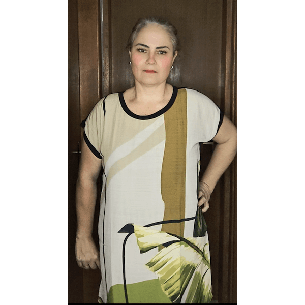 vestido paisagem folhagem