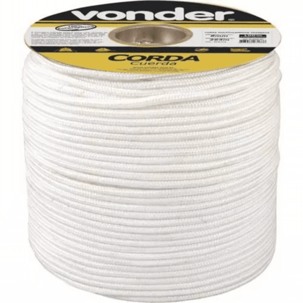 Corda Multifilamento Trancada 8MMX258M Branca 8053826400 Vonder