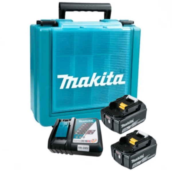 Kit 2 baterias 5.0 Ampere-hora com 1 Carregador Bivolt e Maleta KITMAK1850B Makita