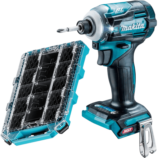 Parafusadeira de Impacto 1/4 Pol à Bateria 40V TD001GZ + Maktrak T-90059 Makita