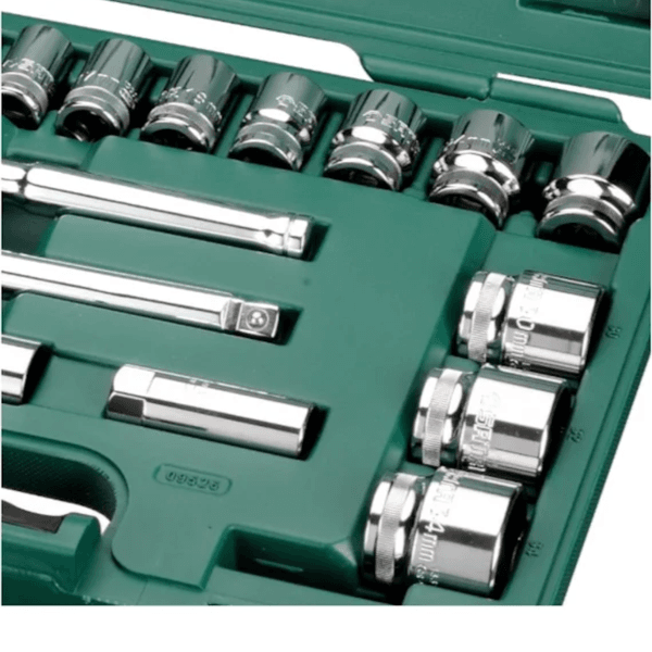 Jogo de Soquete Sextavado de 1/2 Pol 10 a 32mm com 23 Peças